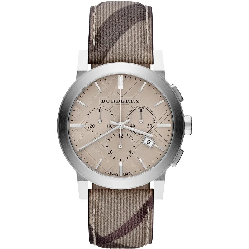 Burberry Men's Watch Chronograph The City Smoke Check BU9361