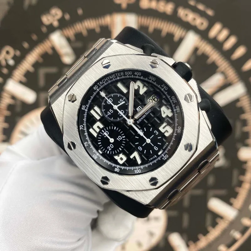 Audemars Piguet Royal Oak Offshore Chronograph 42mm 26170ST On Bracelet Black Dial Pre-Owned