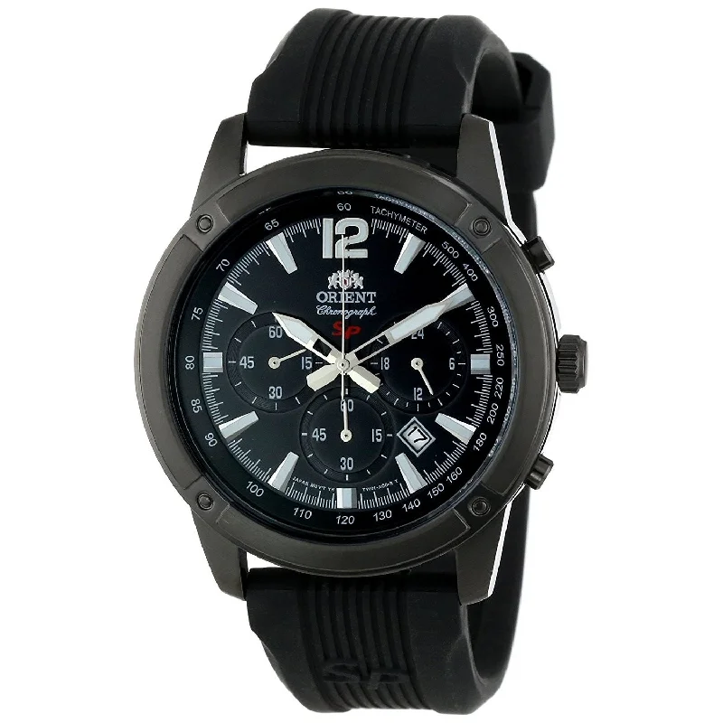 Orient Men's FTW01002B0 SP Chronograph Black Silicone Watch