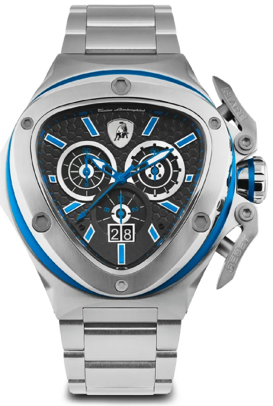 Tonino Lamborghini Spyder X SS Chronograph Date steel Blue T9XC-SS-B