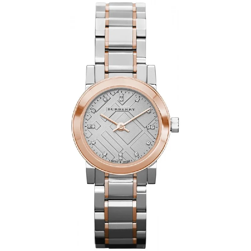 Burberry Ladies Watch The City Diamonds 26mm Two Tone Rose Gold BU9214