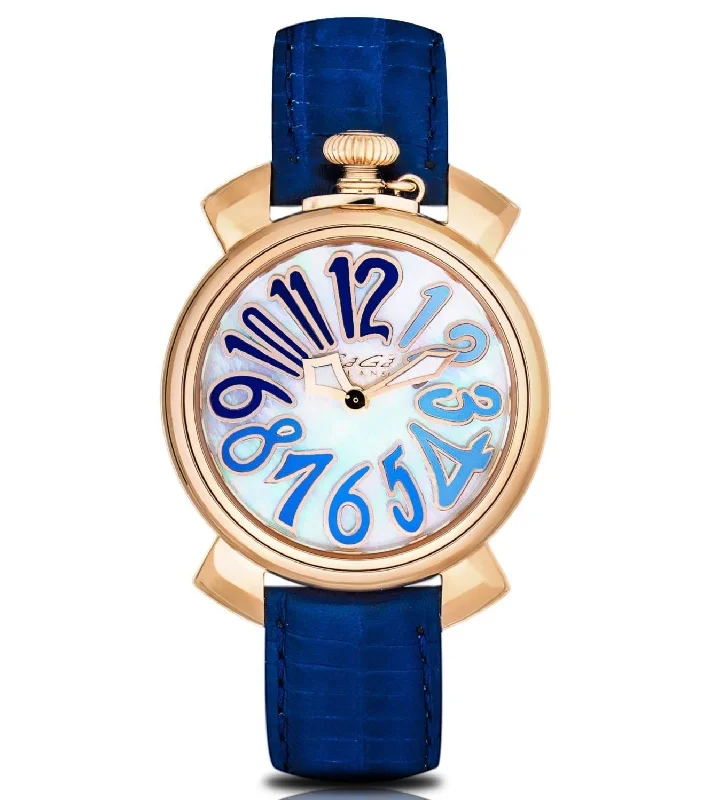 GaGà Milano Ladies Watch Manuale 35mm Blue IP Rose Gold