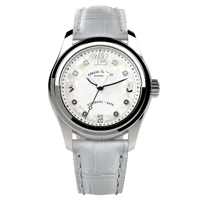 Armand Nicolet Ladies Watch M03-3 White Leather A151BAA-AN-P882BC8