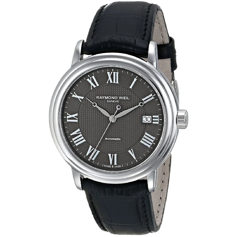 Raymond Weil Men's 2837-STC-00609 Maestro Automatic Black Leather Watch