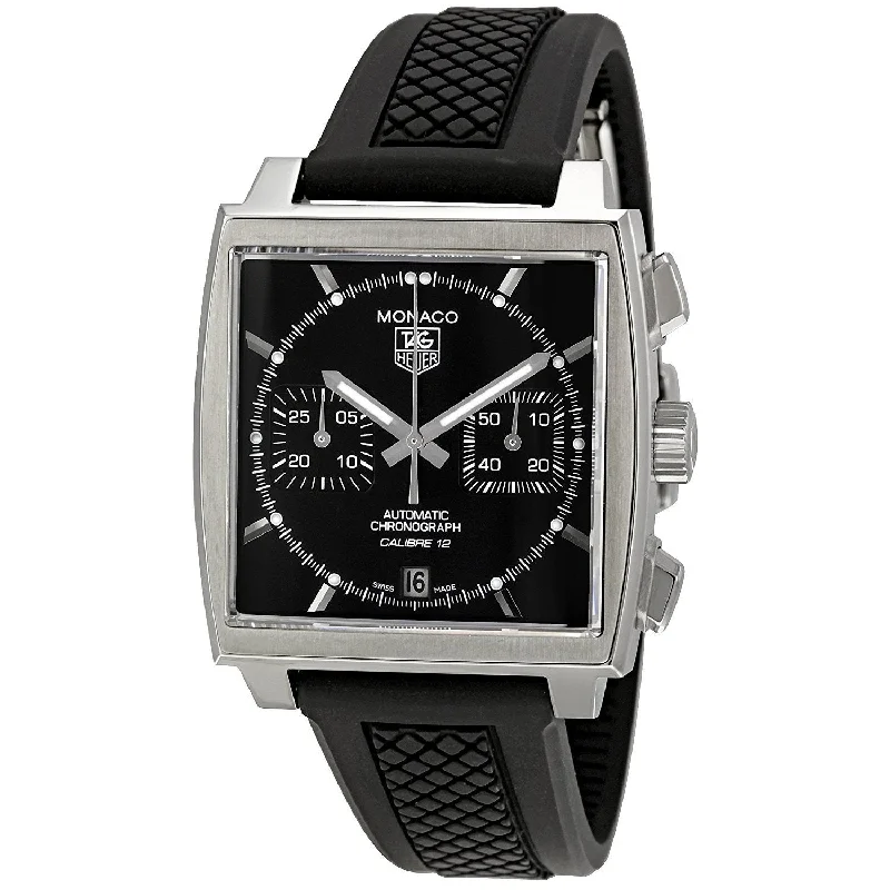 Tag Heuer Men's CAW2110.FT6021 Monaco Chronograph Automatic Black Rubber Watch