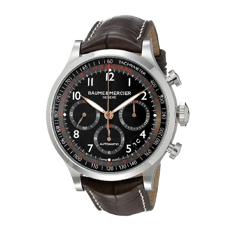 Baume & Mercier Men's MOA10067 Capeland Flyback Chronograph Automatic Brown Leather Watch