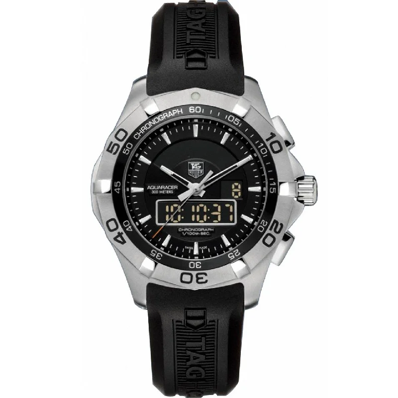 Tag Heuer Men's CAF1010.FT8011 Aquaracer Analog-Digital Black Rubber Watch