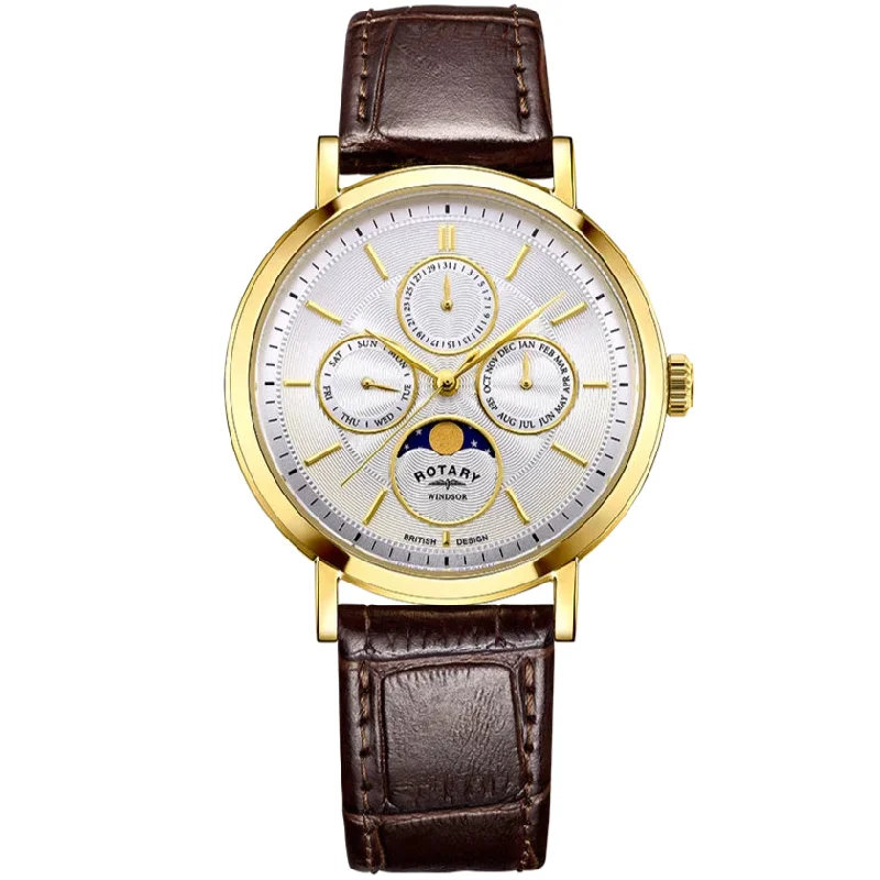 Rotary Windsor Moon-Phase  Men's Brown Watch GS05428/06