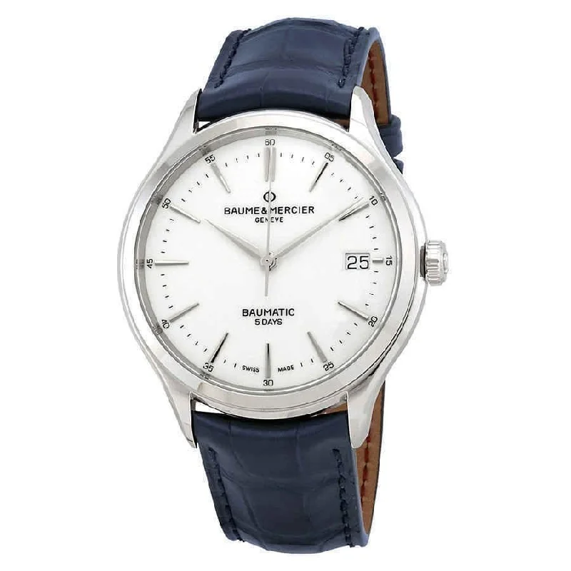 Baume & Mercier Men's MOA10398 Clifton Baumatic Blue Leather Watch