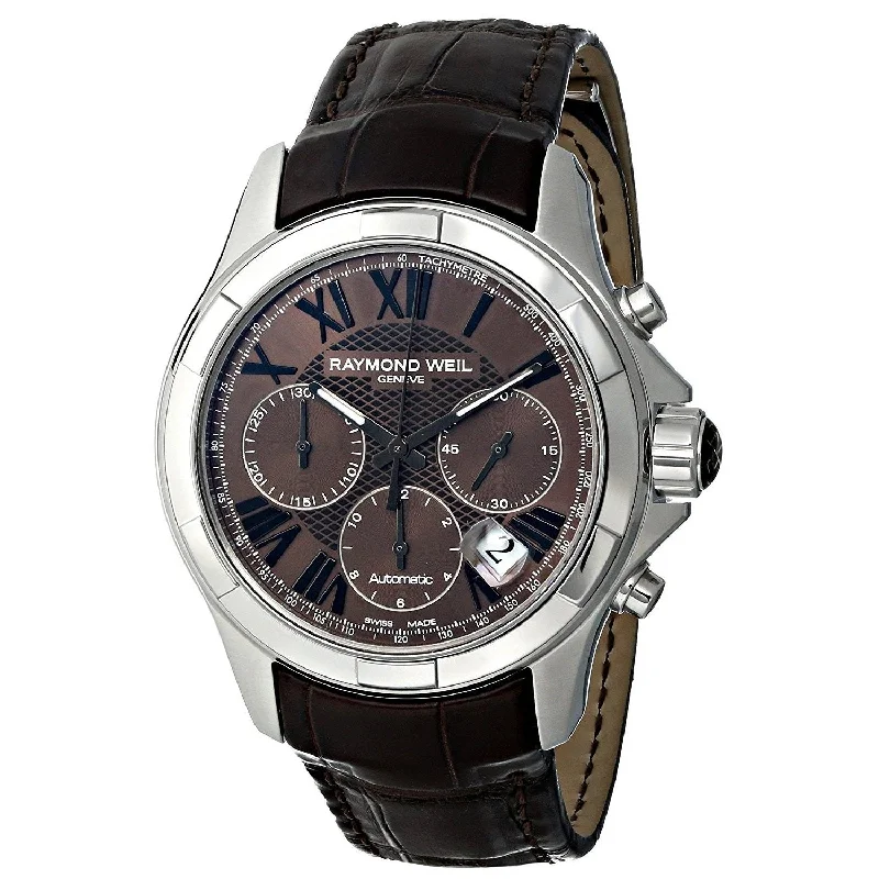 Raymond Weil Men's 7260-STC-00718 Parsifal Automatic Chronograph Brown Leather Watch