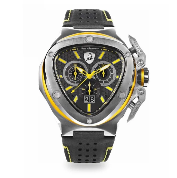 Tonino Lamborghini Spyder X Chronograph Watch Date Steel Yellow T9XE-SS