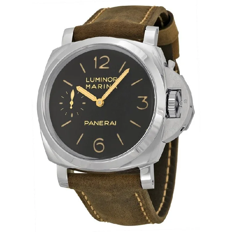 Panerai Men's PAM00422 Luminor Marina 1950 3 Days Acciaio Automatic Brown Leather Watch