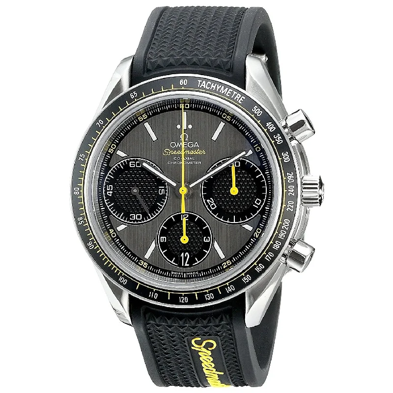 Omega Men's O32632405006001 Speedmaster Co-Axial Racing Chronograph Automatic Black Rubber Watch