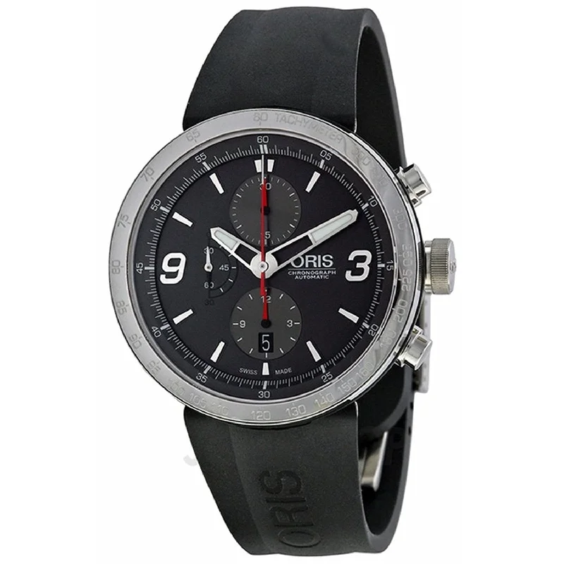 Oris Men's 67476594163RS TT1 Chronograph Automatic Black Rubber Watch