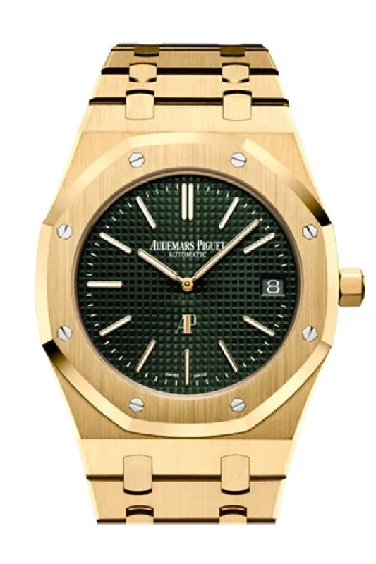 Audemars Piguet Royal Oak 39 Green Dial Extra-Thin Automatic Extra-Thin Men's 18K Yellow Gold Watch 15205BA.OO.1240BA.01