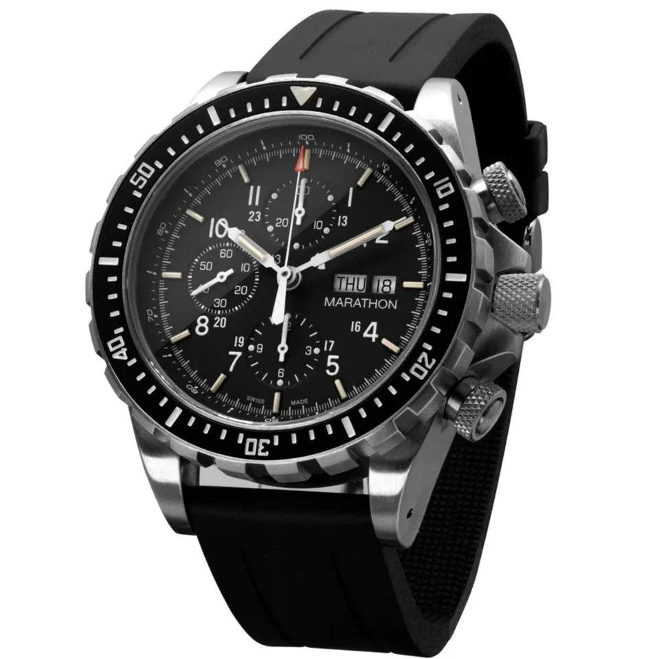 Marathon Jumbo Diver/Pilot's Automatic Chronograph (CSAR) - 46mm No Government Markings Stainless Steel WW194014