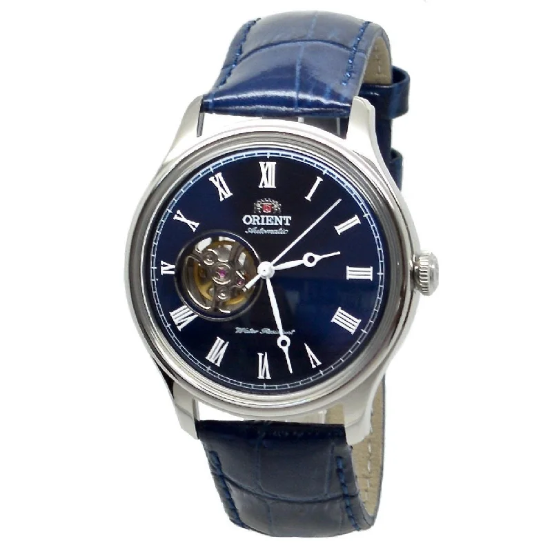 Orient Men's FAG00004D0 Esteem II Open Heart Automatic Blue Leather Watch