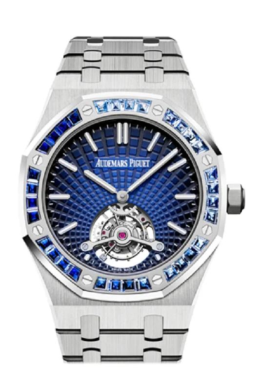 Audemars Piguet Royal Oak 41 Tourbillon Extra-Thin Platinum Blue Dial Mens Watch 26521PT.YY.1220PT.01 DCM