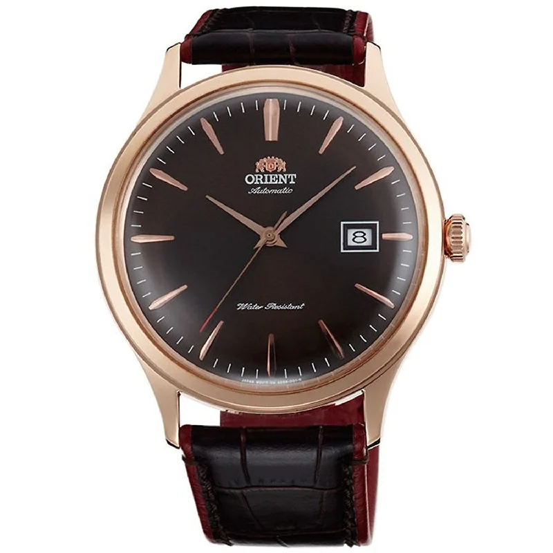 Orient Men's FAC08001T0 Bambino Version 4 Automatic Brown Leather Watch