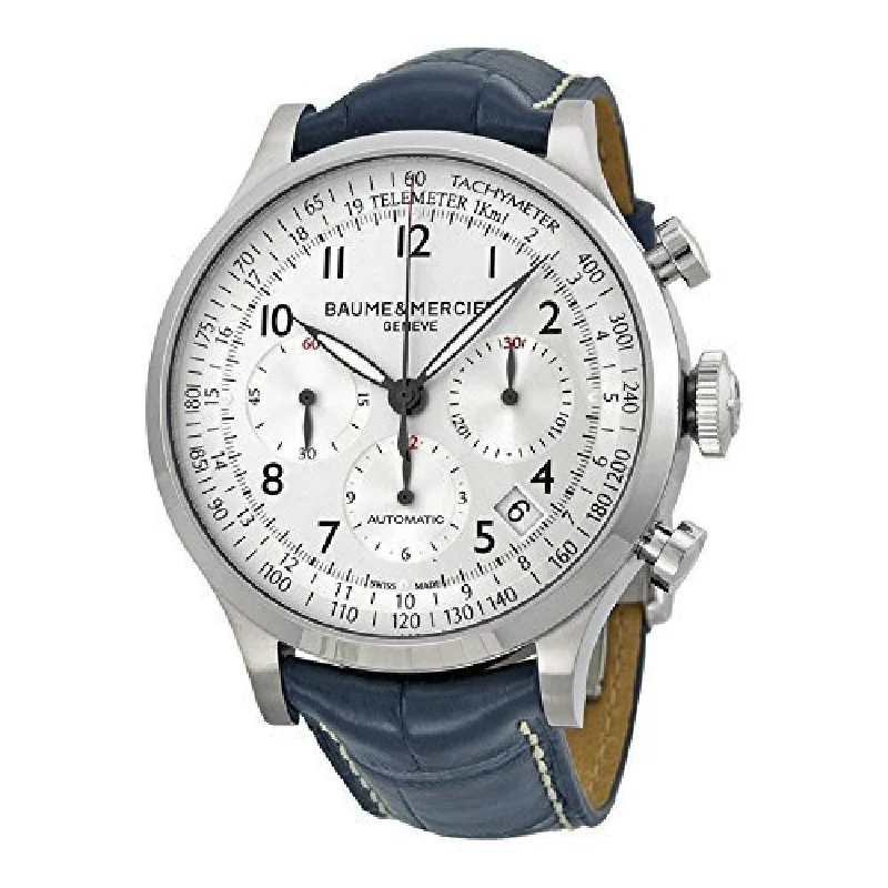 Baume & Mercier Men's MOA10063 Capeland Chronograph Automatic Blue Leather Watch