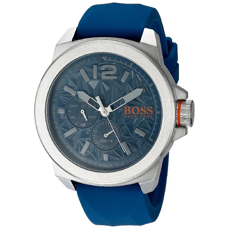 Hugo Boss Men's 1513348 New York Multi-Function Blue Silicone Watch