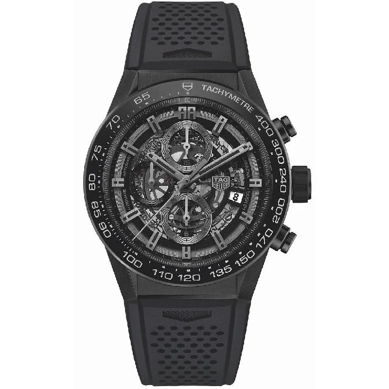 Tag Heuer Men's CAR2A90.FT6071 Carrera Chronograph Black Rubber Watch