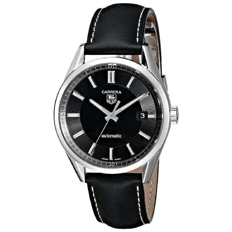 Tag Heuer Men's WV211B.FC6202 Carrera Automatic Black Leather Watch