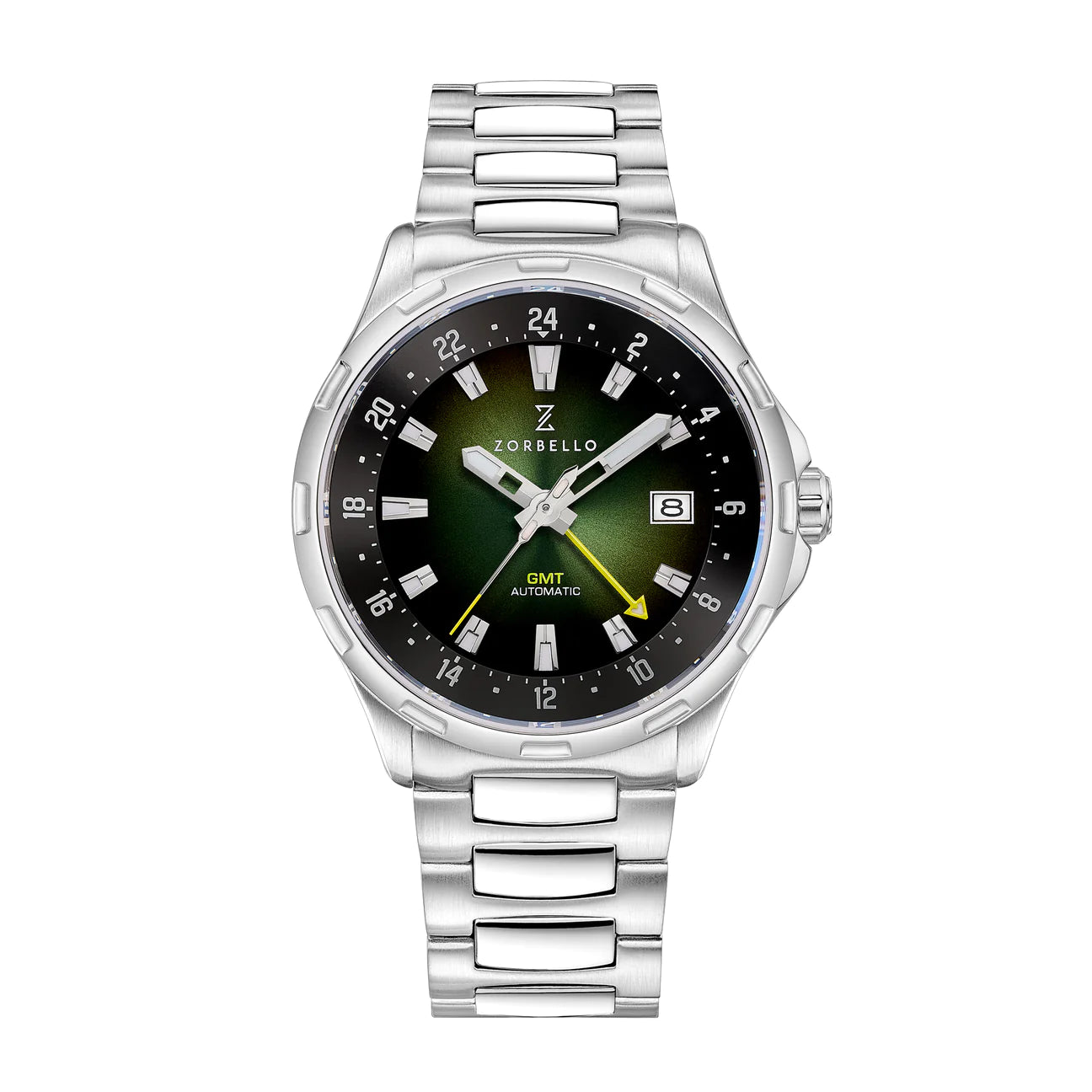 Zorbello Mechanical Watch G1 GMT Green SS LumiNova® ZBAF006