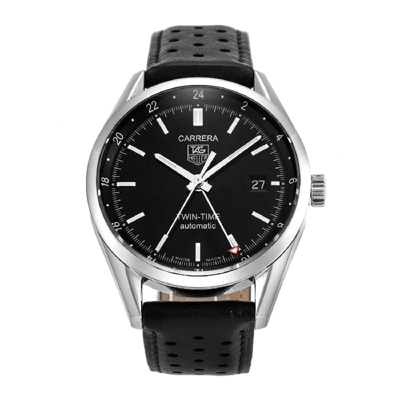 Tag Heuer Men's WV2115.FC6182 Carrera Automatic Black Leather Watch