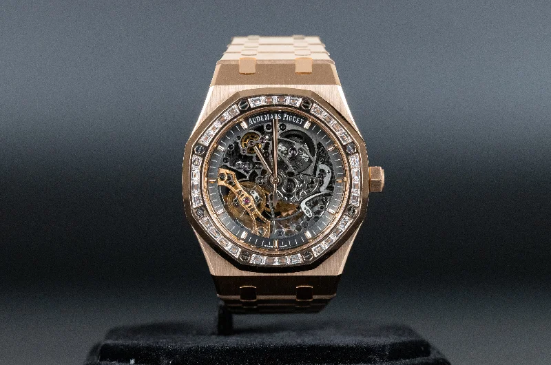 Audemars Piguet<br>15412OR Royal Oak Double Balance Wheel Openworked Factory Baguette Bezel