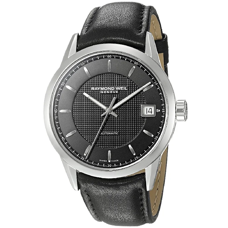 Raymond Weil Men's 2740-STC-20021 Freelancer Automatic Black Leather Watch