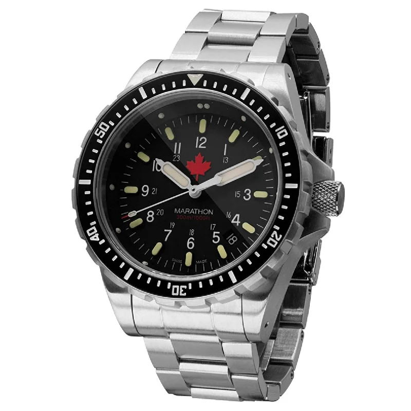 Marathon Jumbo Diver's Quartz (JSAR) - 46mm Maple Leaf dial Limited Edition Stainless Steel WW194018BRACE-MPL