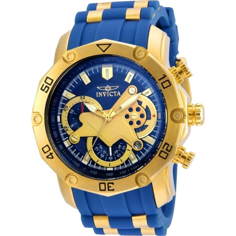 Invicta Men's 22798 Pro Diver Scuba Blue and Gold-tone Polyurethane and Stainless Steel Watch