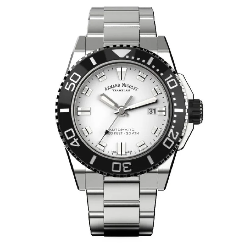 Armand Nicolet JS9-44 Silver Stainless Steel