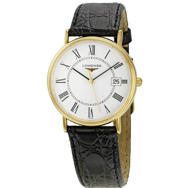 Longines Men's L48192112 La Grande Classique Black Leather Watch