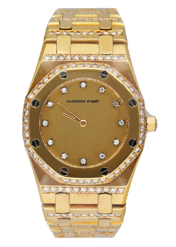 Audemars Piguet Royal Oak Diamond Dial 18K Yellow Gold Ladies Watch