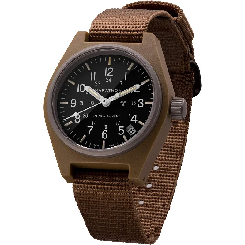 Marathon General Purpose Quartz with Date (GPQ) - 34mm US Government Marked Desert Tan WW194015DT