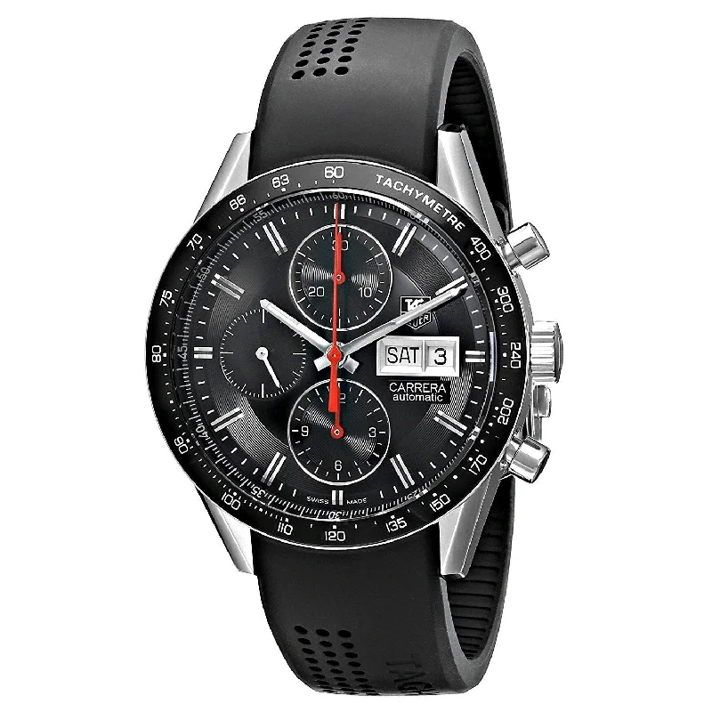 Tag Heuer Men's CV201AH.FT6014 Carrera Automatic Chronograph Black Rubber Watch