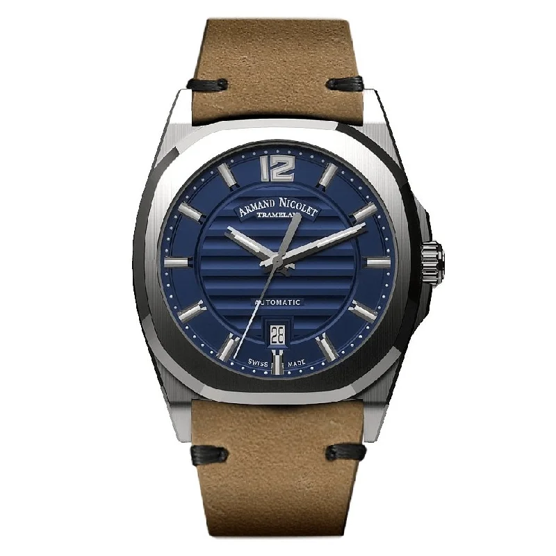 Armand Nicolet Men's Watch J09-3 Blue Leather A660AAA-BU-PK4140CA