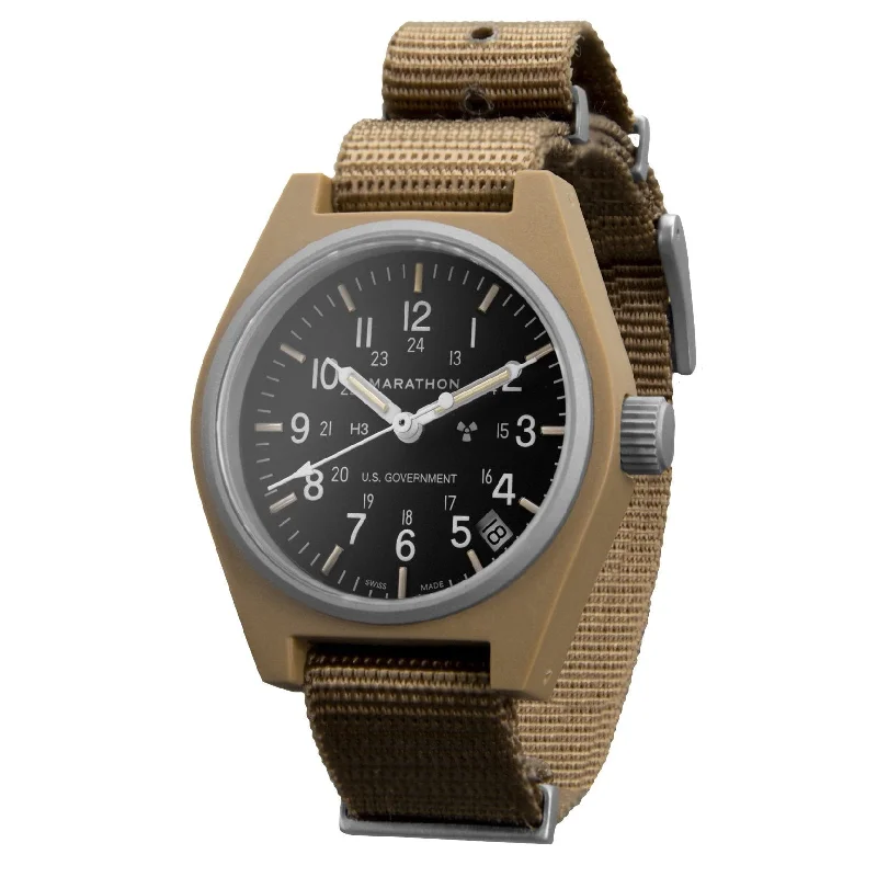 Marathon Desert Tan Pilot's Navigator - 41mm  No Governments Markings Ballistic Nylon Desert Tan WW194001-S-DT-D