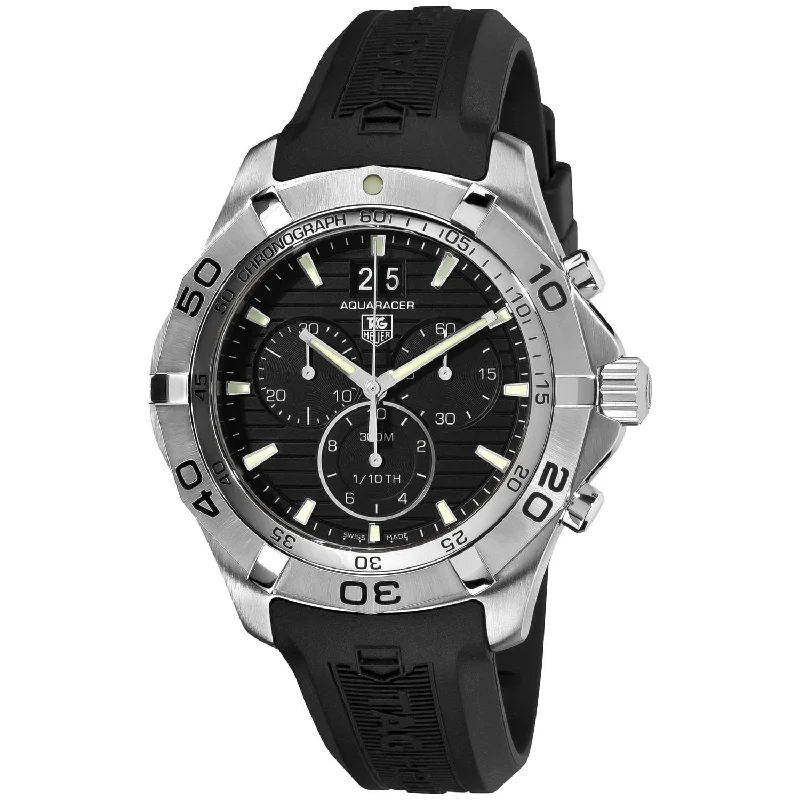 Tag Heuer Men's CAK2110.FT8011 Aquaracer Chronograph Chronotimer Automatic Black Rubber Watch