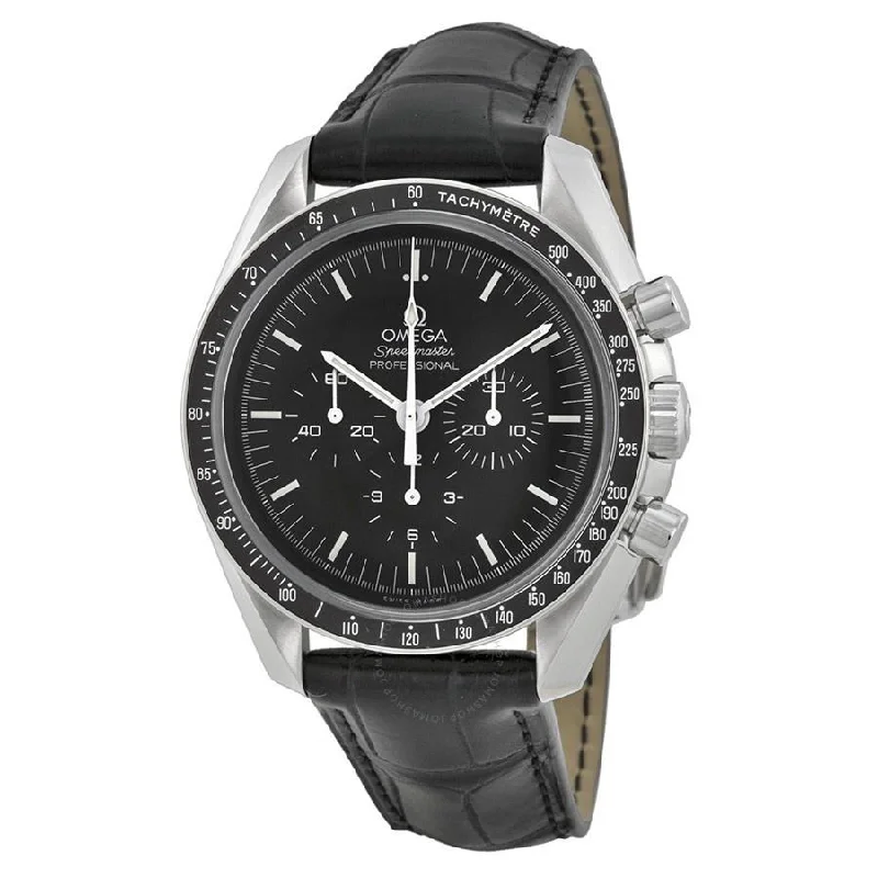 Omega Men's O31133423001001 Speedmaster Professional Moonwatch Chronograph Hand Wind Black Leather Watch