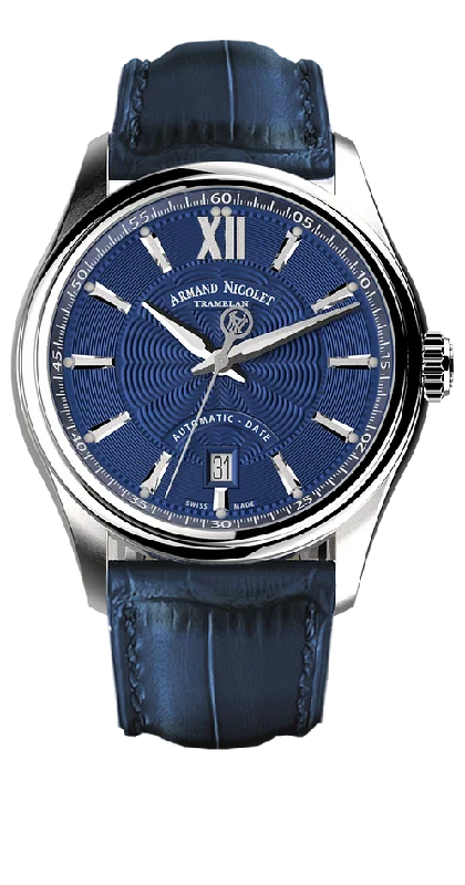 Armand Nicolet Men's Watch M02 Date 41mm Blue A740A-BU-BP22740UAU