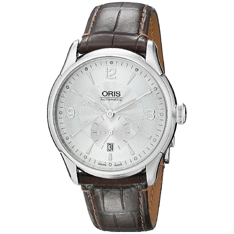 Oris Men's 62375824071LS Artelier Automatic Brown Leather Watch