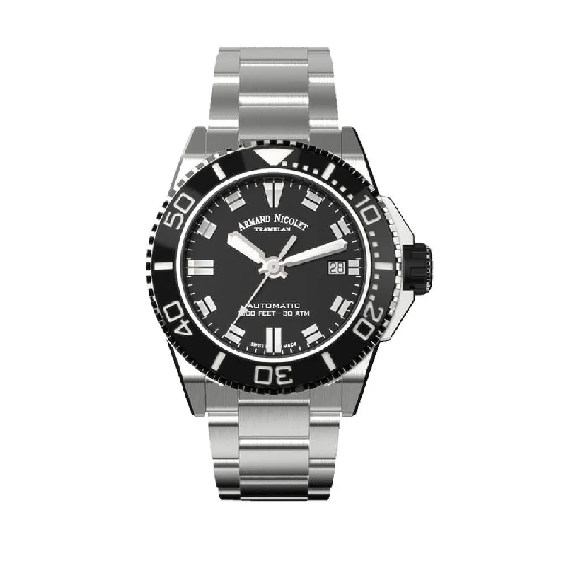 Armand Nicolet JS9-41 Stainless Steel Black Bezel