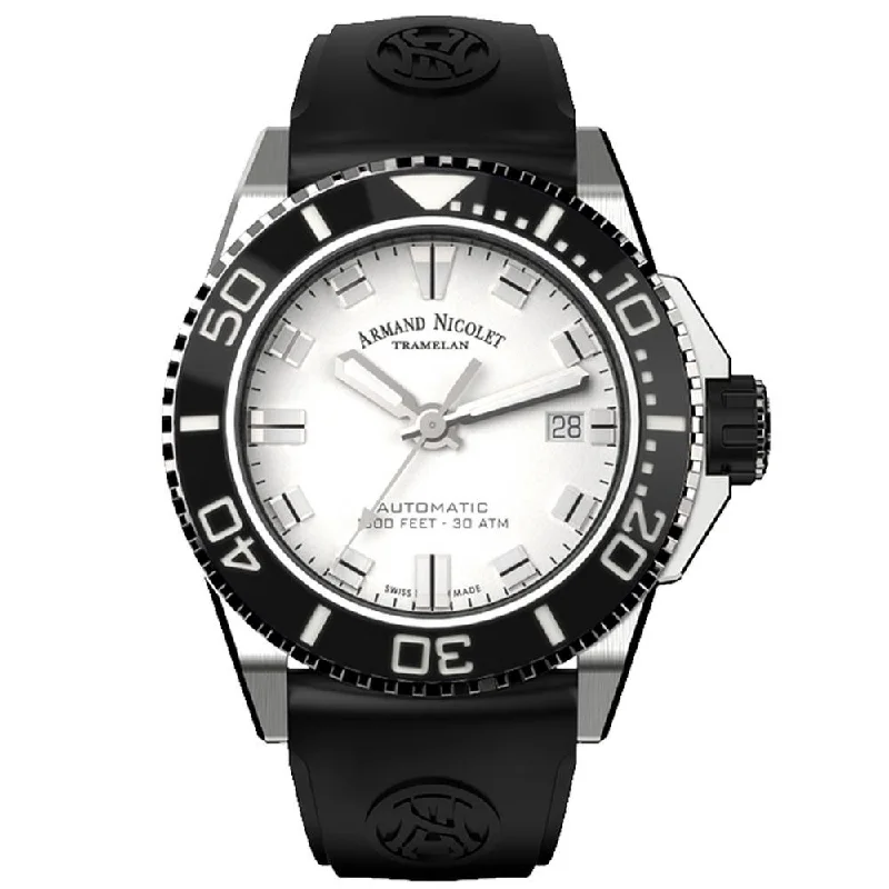 Armand Nicolet JS9-41 Stainless Steel Black Ceramic Bezel