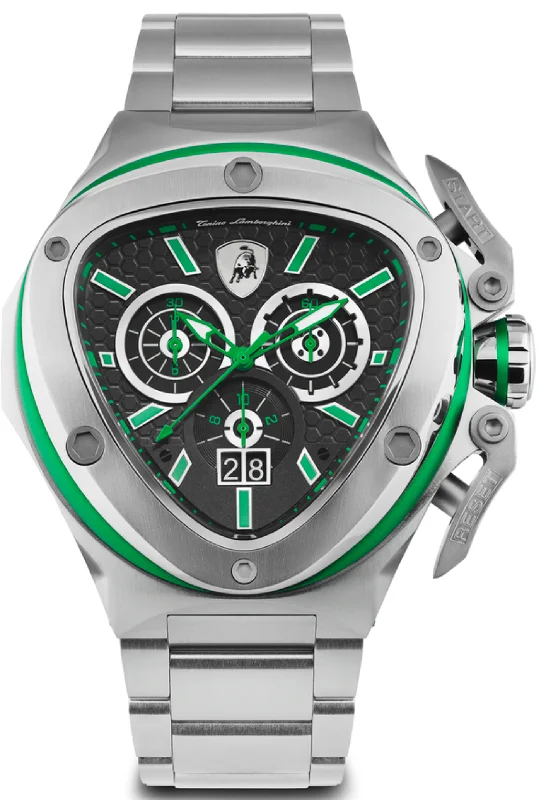 Tonino Lamborghini Spyder SS Chronograph Date Steel Green T9XF-SS-B