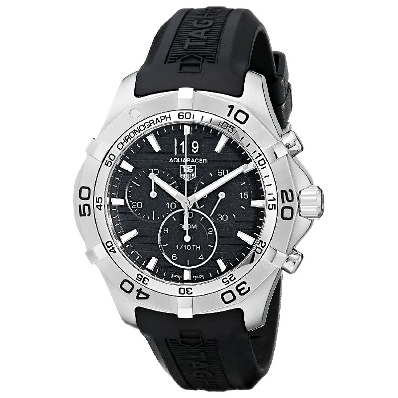 Tag Heuer Men's CAF101E.FT8011 Aquaracer Chronograph Black Rubber Watch