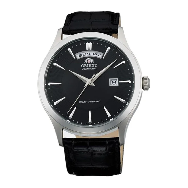 Orient Men's FEV0V003BH Union Automatic Black Leather Watch