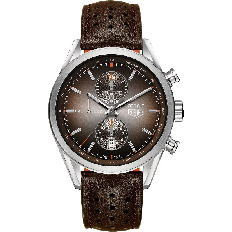 Tag Heuer Men's CAR2112.FC6267 Carrera Chronograph Automatic Brown Leather Watch